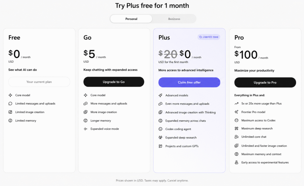 ChatGPT Plus For Free