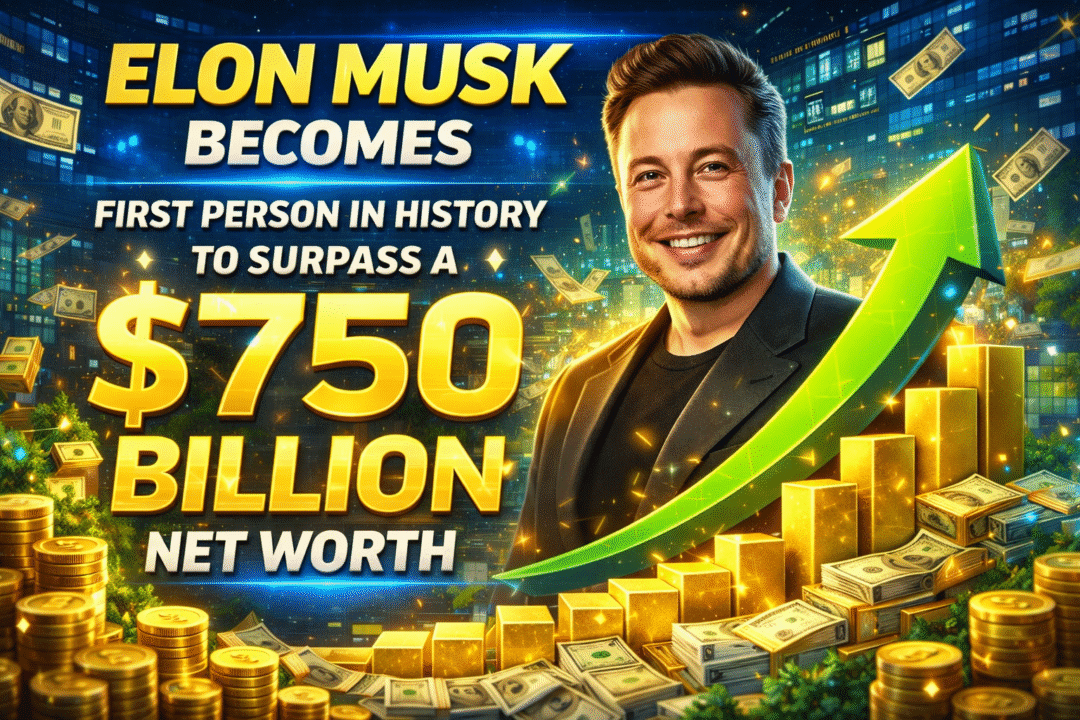 Elon Musk Becomes First Person in History to Surpass a $750 Billion Net Worth